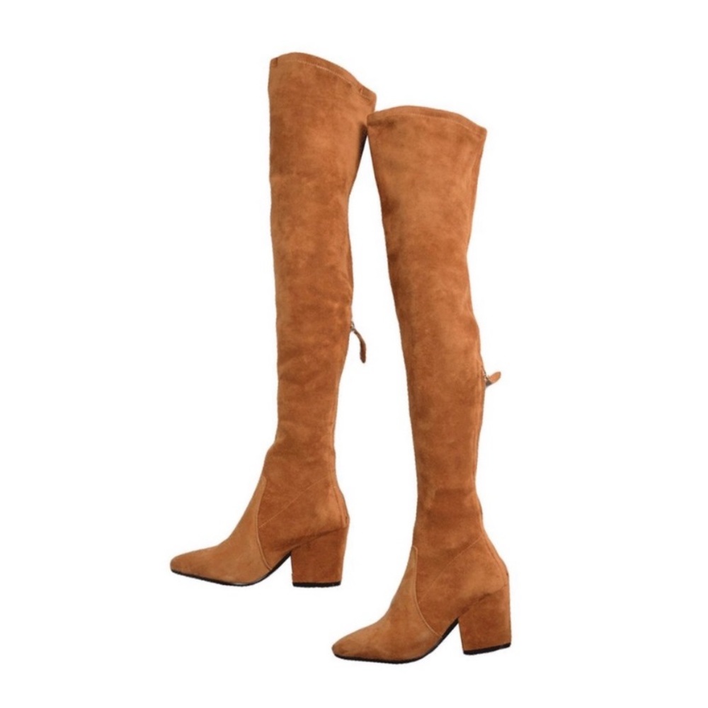 The MOST Popular OTK Over The Knee Boots Chestnut - Picture 2 of 3